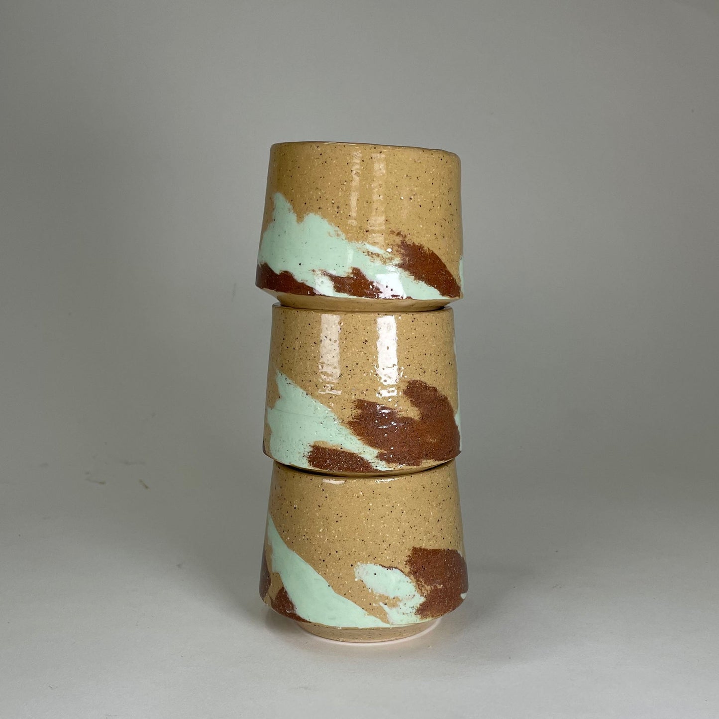 2 ceramic wine glasses