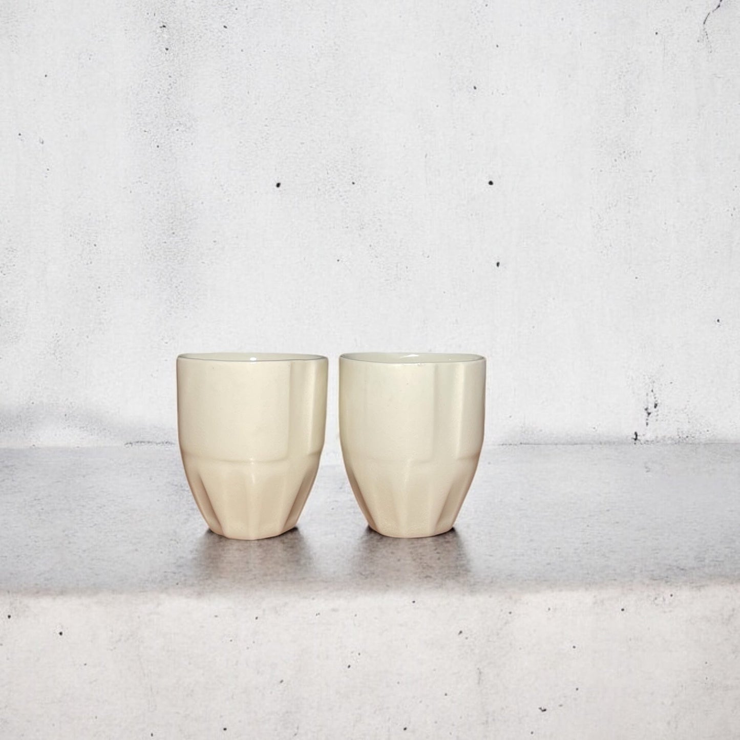 2 TASSES EN CÉRAMIQUE MARBRÉES POUR ALLONGÉ, CORTADO & FLAT WHITE +/-5 oz