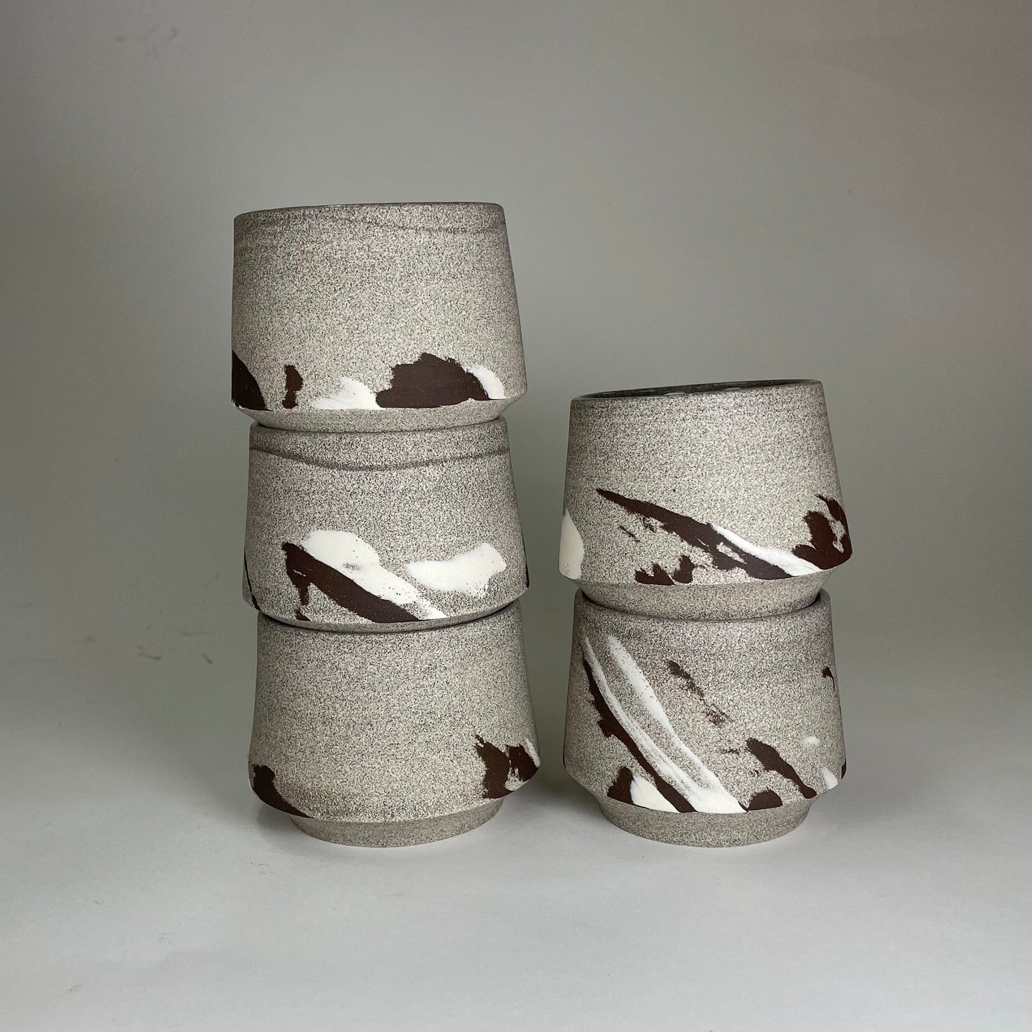  2 ceramic wine glasses