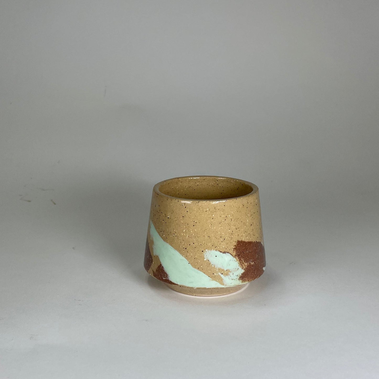  2 ceramic wine glasses